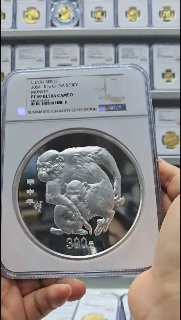 【闪购商品】纯银2004年公斤银猴 NGC69盒证全