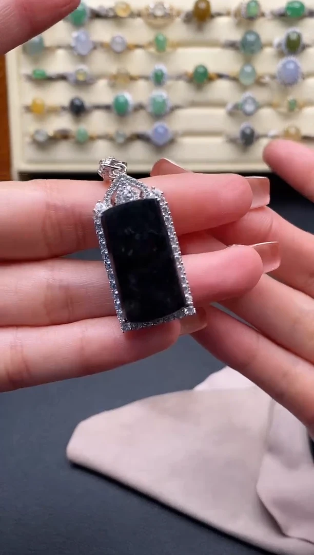 银S925镶嵌戒指翡翠222222+2