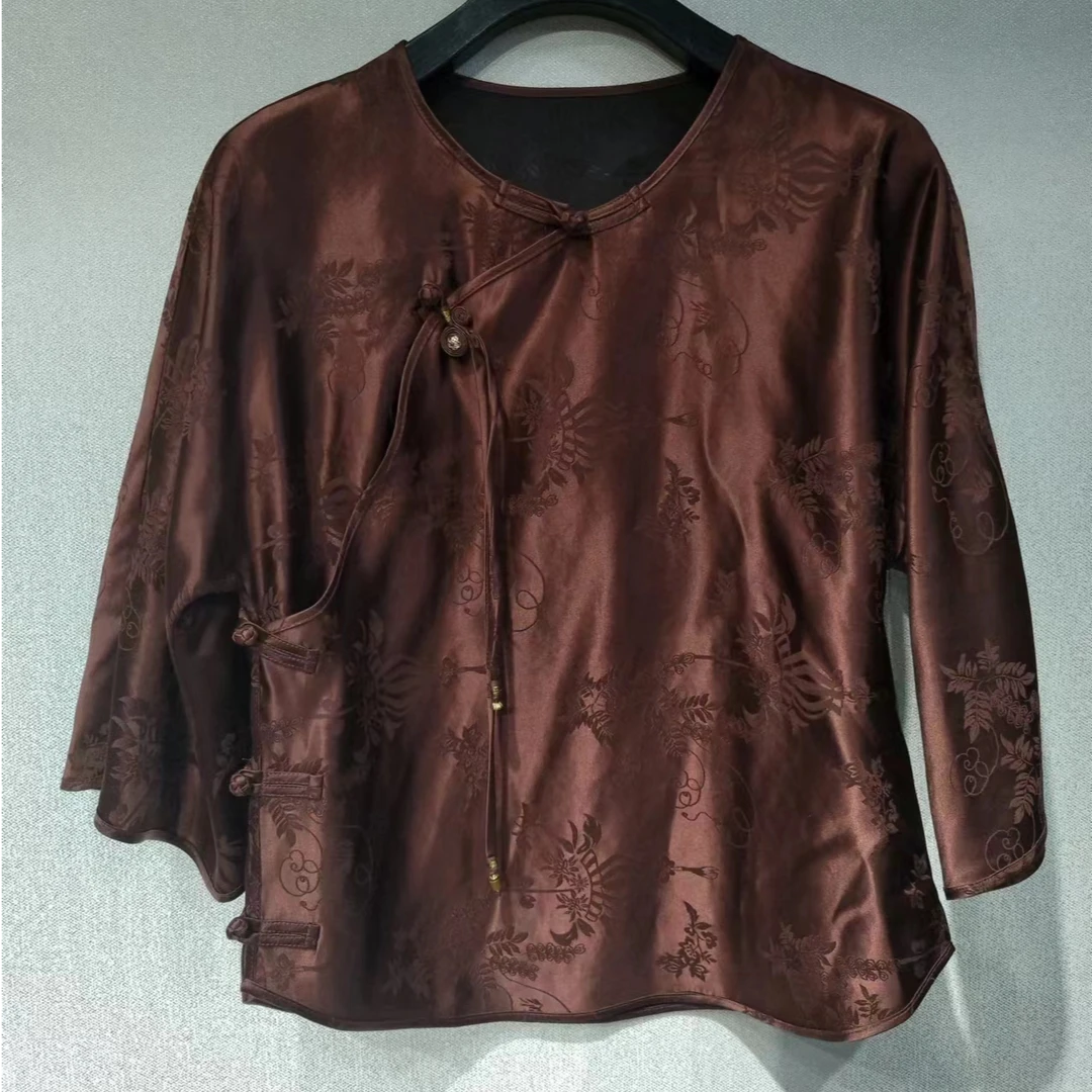 洋  新中式 会所款湖丝软段上衣 24116176