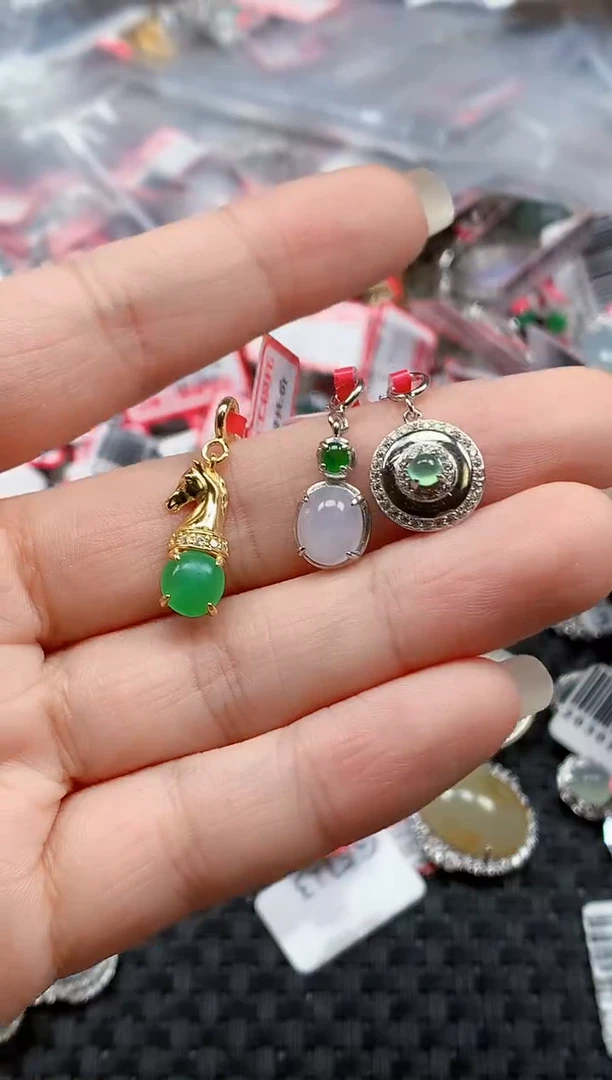 银S925镶嵌戒指翡翠天然A货缅甸翡翠