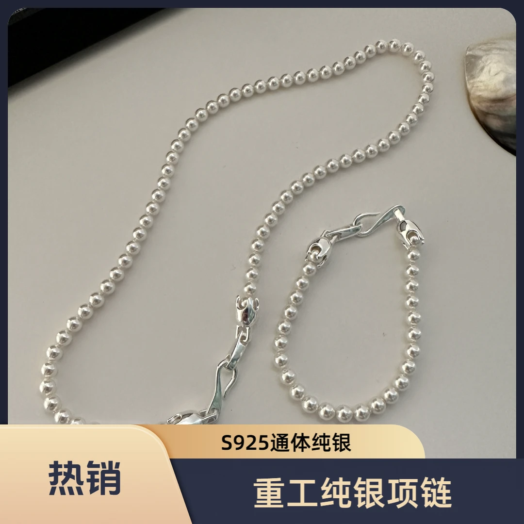 坠链均925银 重工博主同款S925纯时尚长链锁骨链