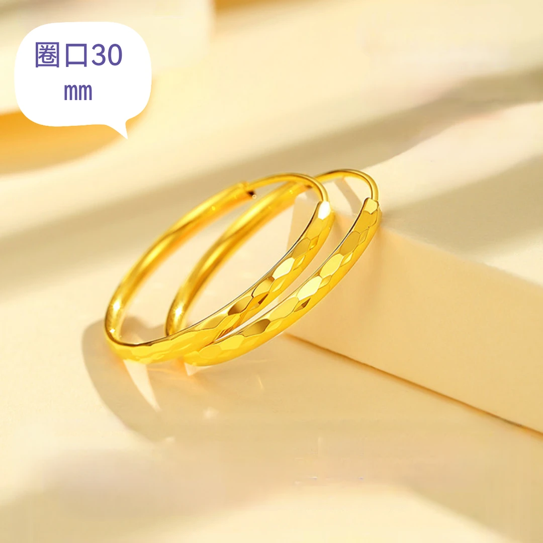 足银耳饰 【黄色菱形耳圈】一对