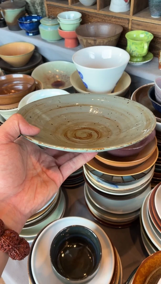瓷片全量 8寸蓝麻点斗盘