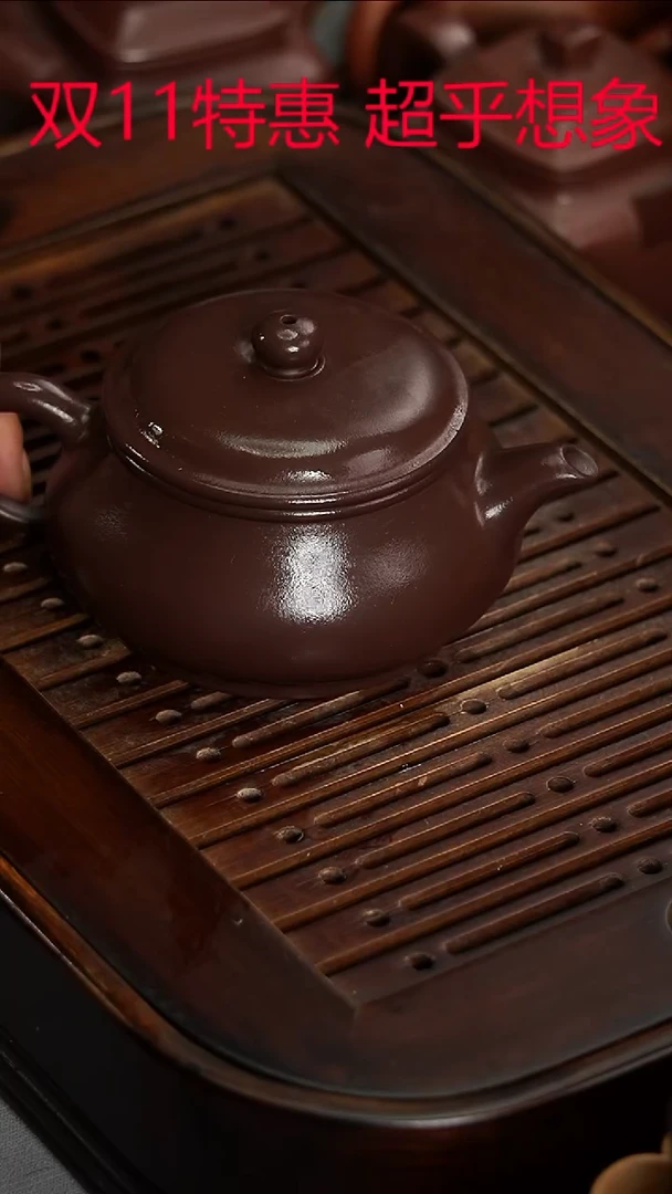 茶壶紫砂宜兴紫砂紫朱泥明炉200毫升