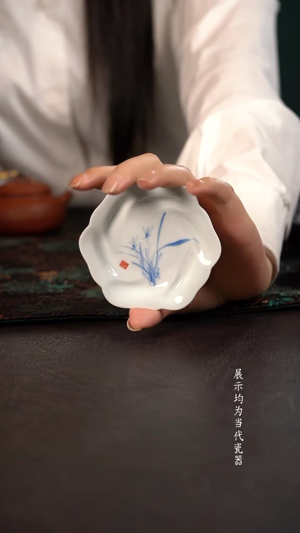 聚澜堂兰花花朵杯垫