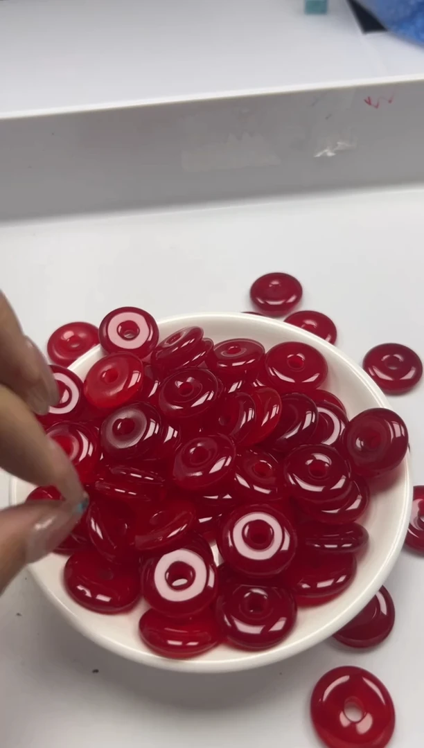 南红玛瑙未镶嵌颈饰x181鸽血红平安扣20mm*1个