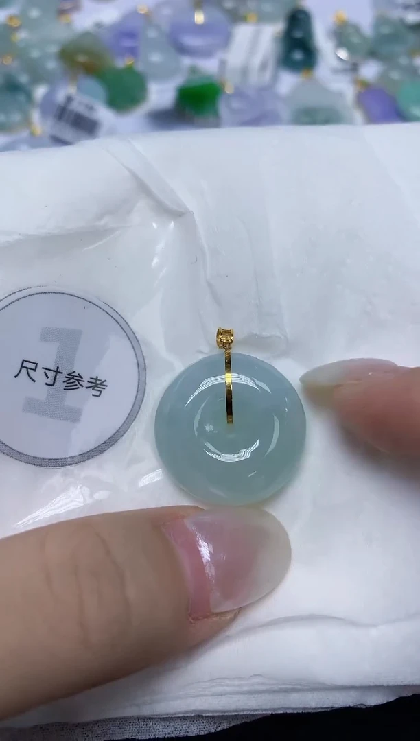 翡翠18K金镶嵌颈饰天然缅甸翡翠A货百元以上9元证书费自理