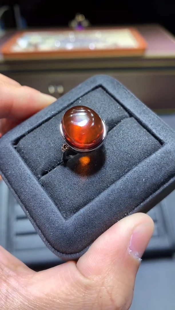 【闪购商品】琥珀戒指未镶嵌P18【多样性发其一】