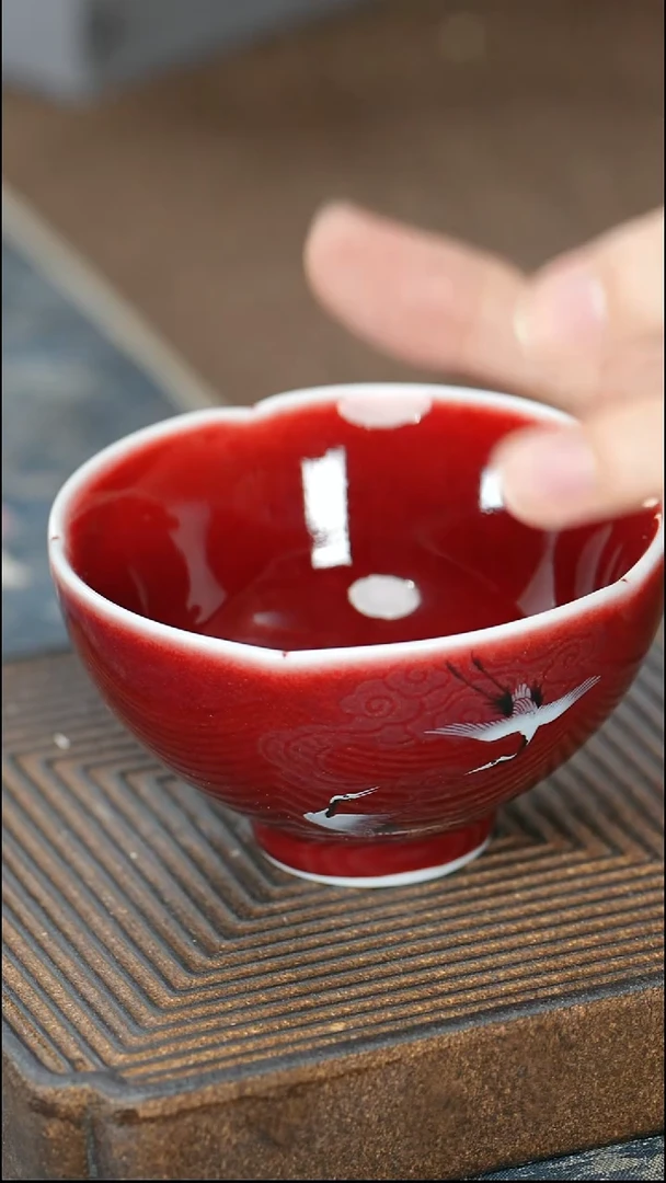 【红】【云鹤花杯】【12西泠礼盒】