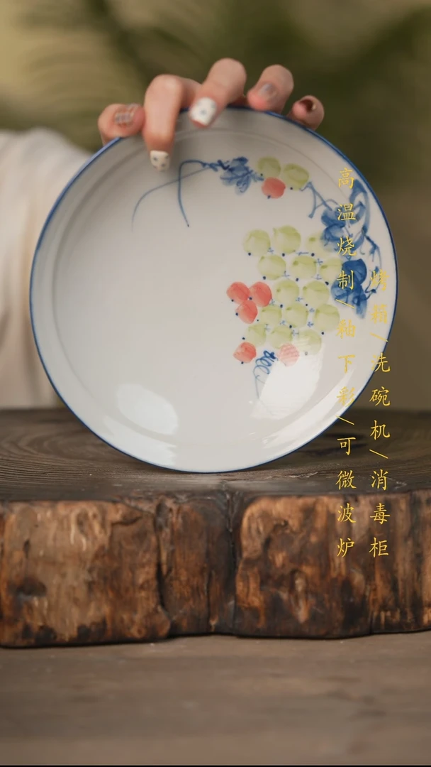 瓷片景德镇高温釉下彩可微波烤箱洗碗机