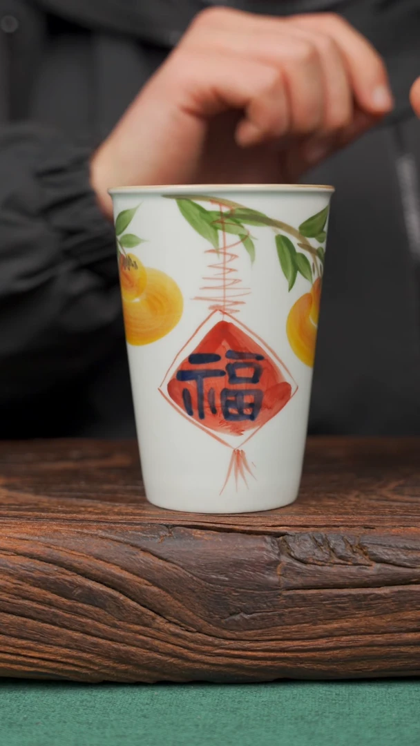 【闪购商品】瓷片102寻一缕瓷香杯釉下手工手绘瓷器