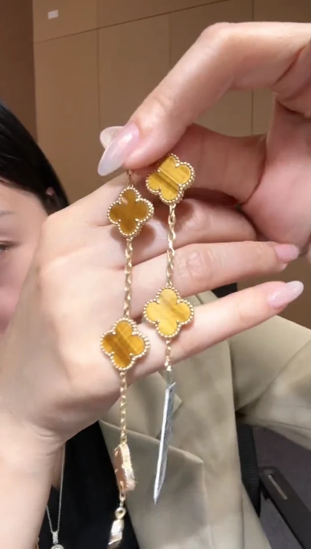 【闪购商品】木变石（虎睛石）手链18K金镶嵌 黄色k黄，五花手链GHJ