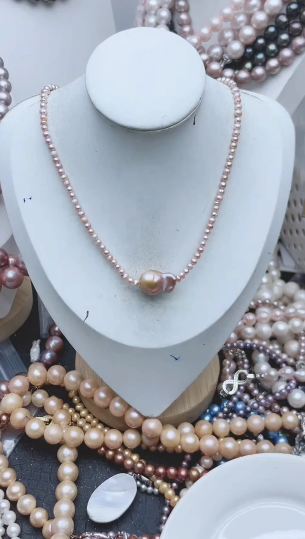 【闪购商品】淡水珍珠颈饰钛钢1