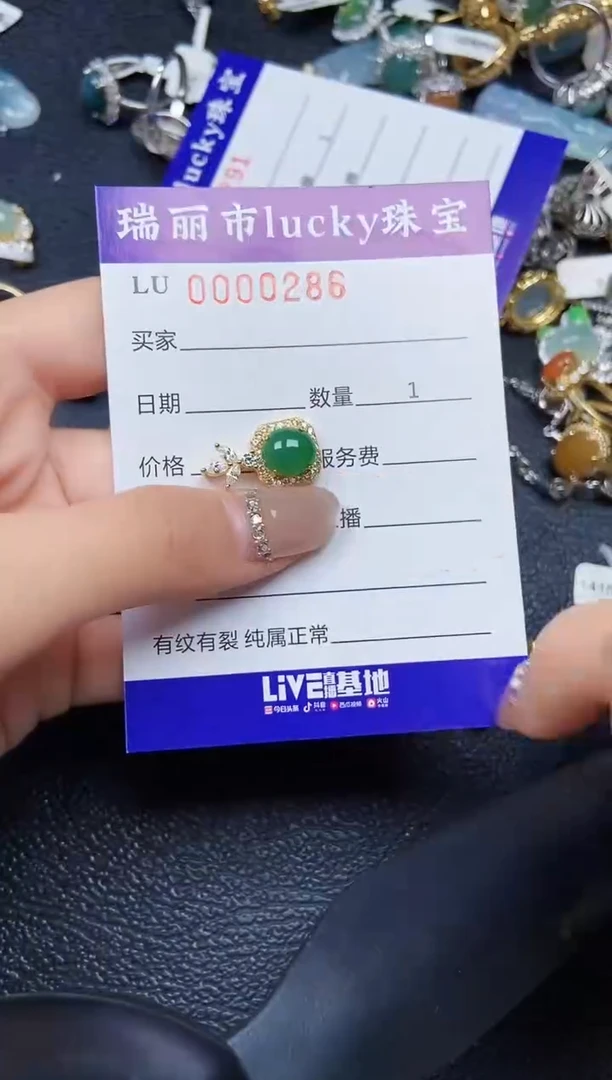 翡翠银S925镶嵌颈饰0286