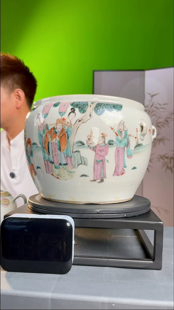 瓷盘涂*粉彩人物故事大缸