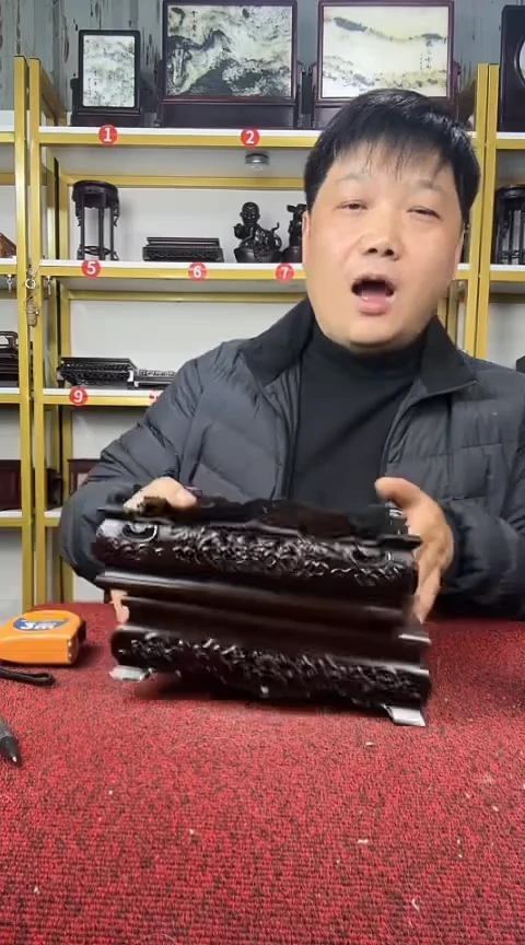 木非洲黑檀正方如意底座20CM*2个
