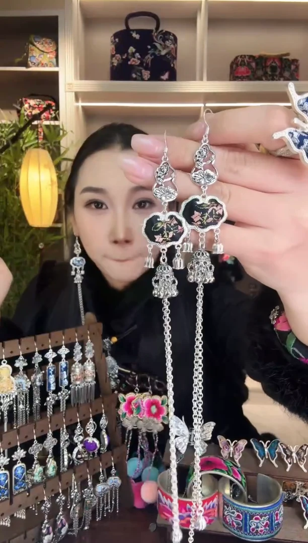 刺绣纯手工民族风耳环