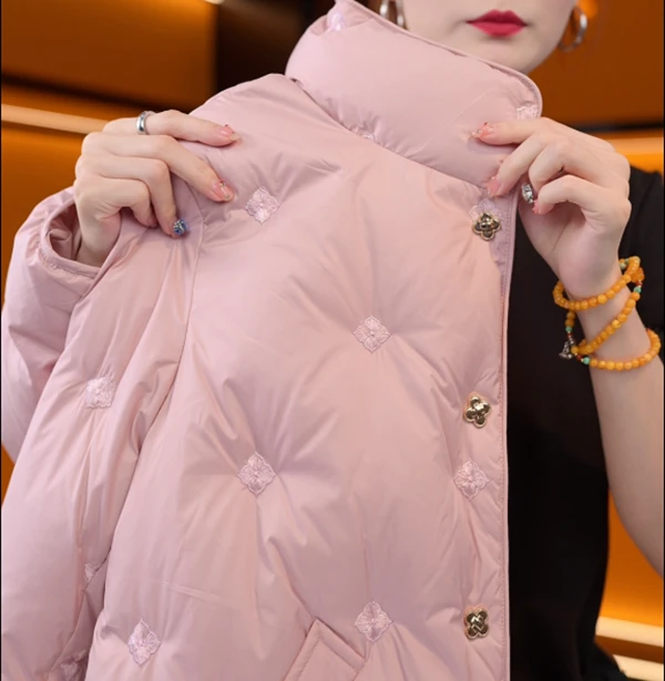 77 | 新款羽绒服洋气时尚百搭优雅保暖粉色冬季保暖