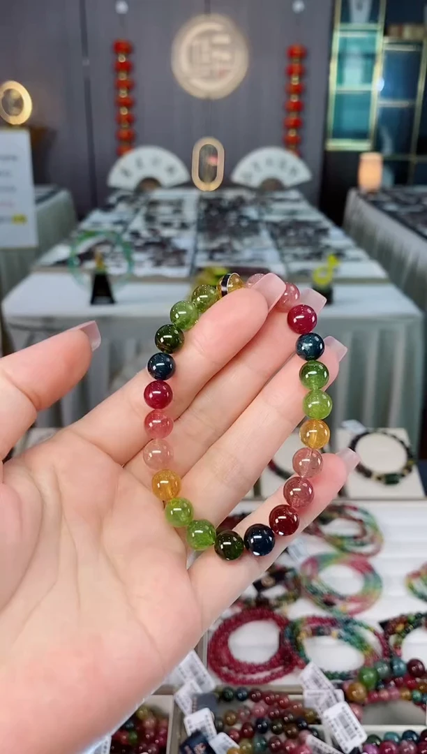 未镶嵌老矿碧玺色标单圈手串8mm+碧玺hon多样性发货一条
