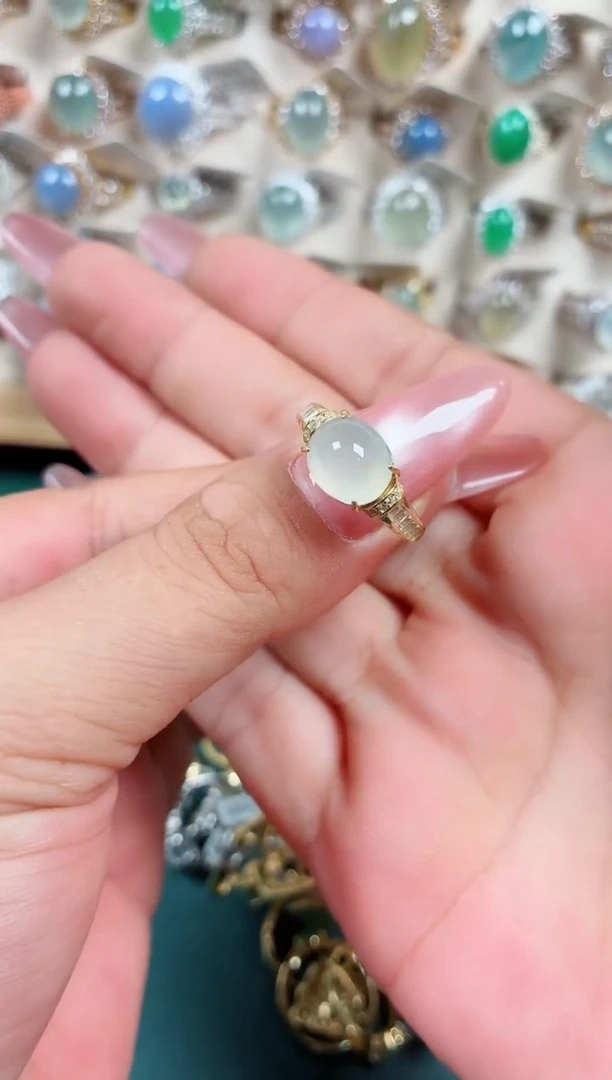 银S925镶嵌戒指翡翠.