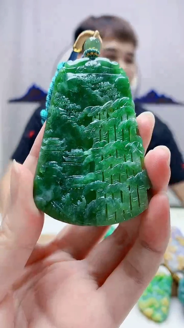 未镶嵌定制翡翠4868zm-毛货挂件山水59