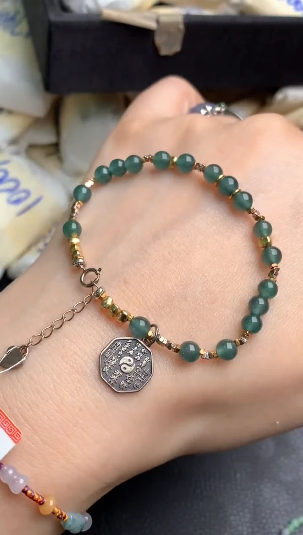 银S925镶嵌挂件翡翠一