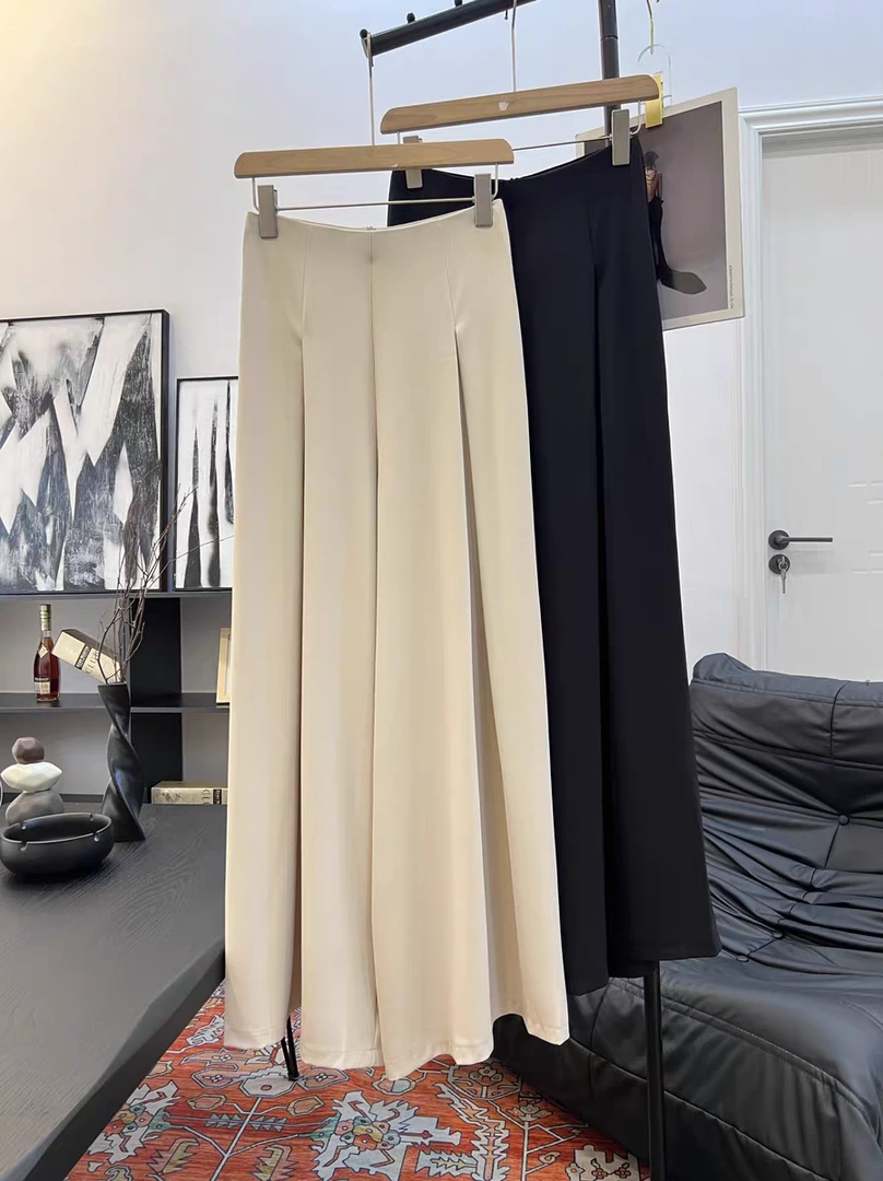 (现货+运险)夏季莱赛尔冰丝阔腿裤显高显瘦通勤拖地裤休闲长裤