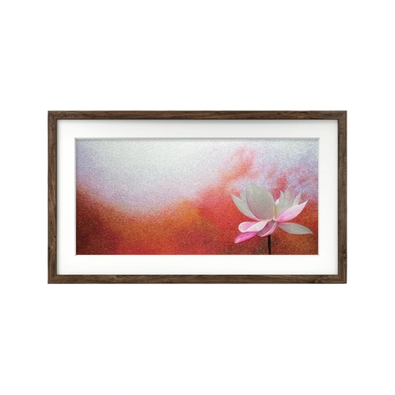 ZP苏绣手工非遗乱针绣红荷室内装饰卧室客厅餐厅酒店背景墙挂画