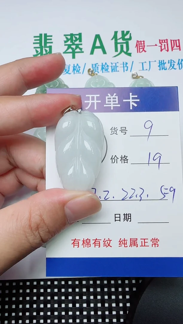 吊坠(赠链)银S925镶嵌翡翠9