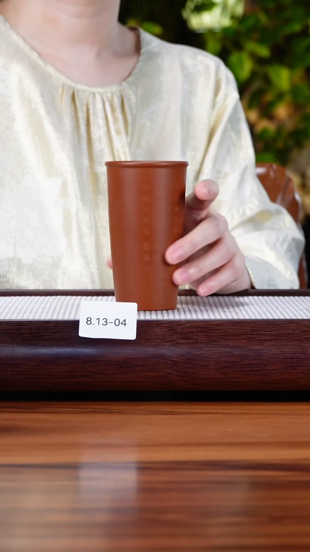 茶壶紫砂8.13-4机刻 朱泥 主人杯