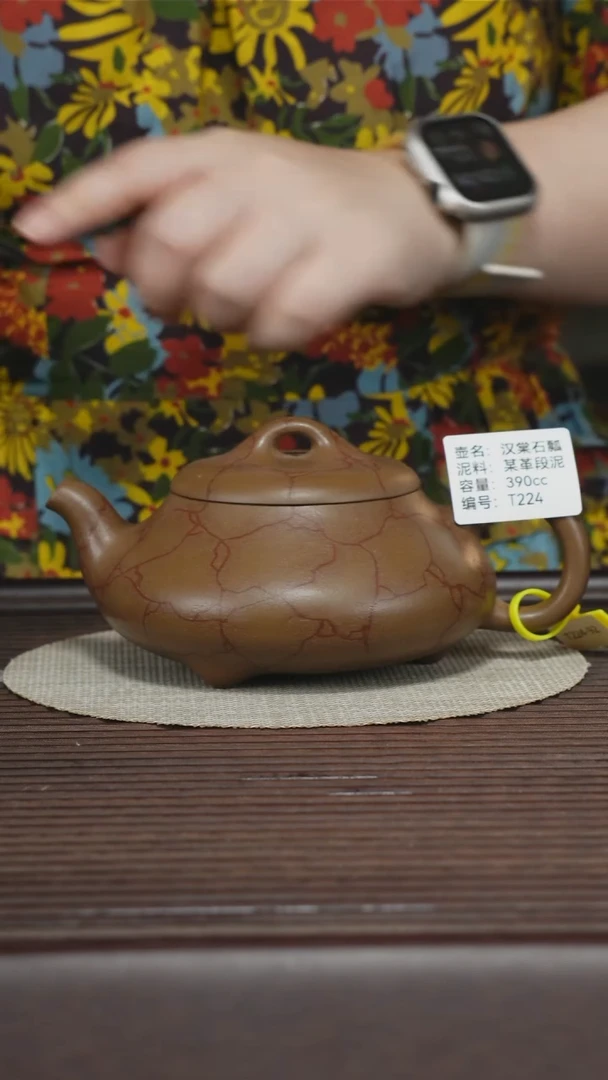 茶壶紫砂M****山T224 孤品 某革段泥 汉棠石瓢 390cc 排队