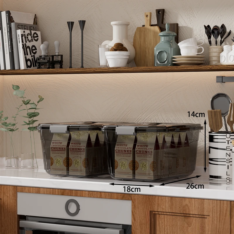 TL桌面收纳盒透明杂物办公室卧室宿舍带盖防尘整理盒收纳神器