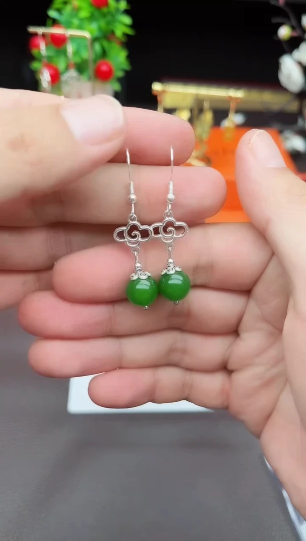 玛瑙/玉髓耳饰银S925镶嵌532000