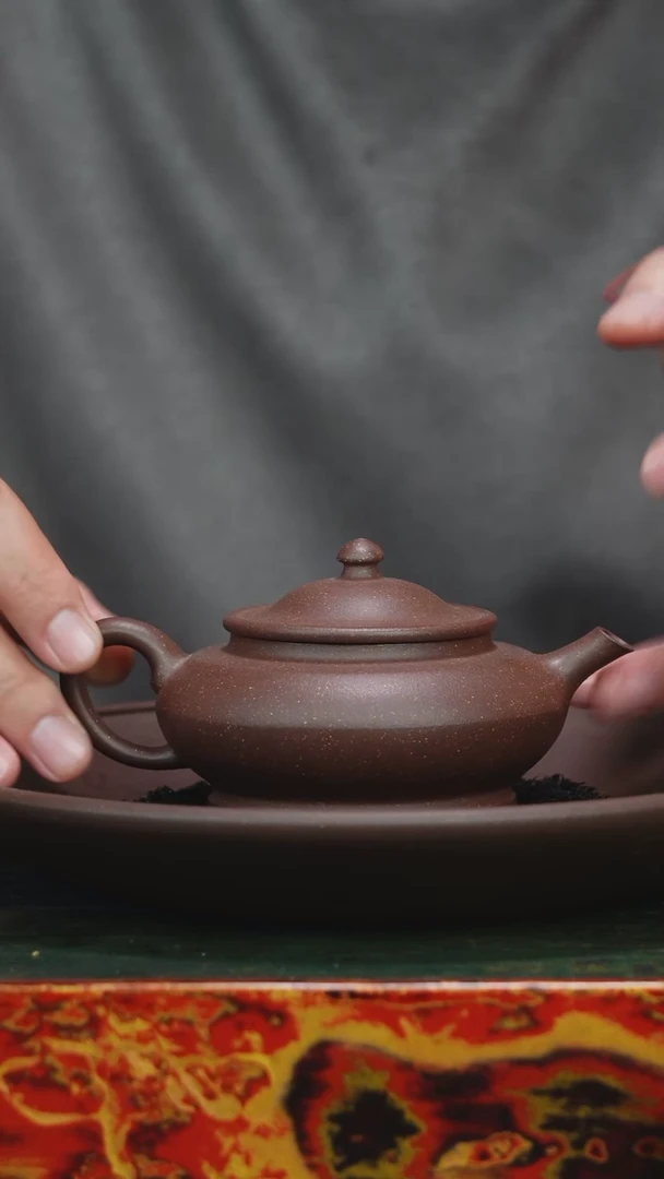 茶壶紫砂合欢紫玉金砂半手工