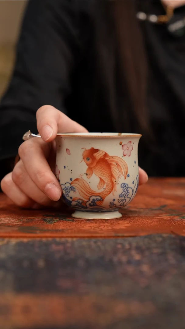 杯景德镇陶瓷杯碗柴烧多人