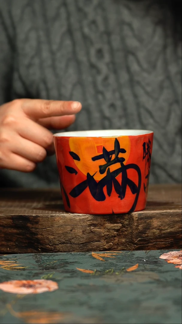 【闪购商品】杯杯釉下彩手工手绘同款陶器