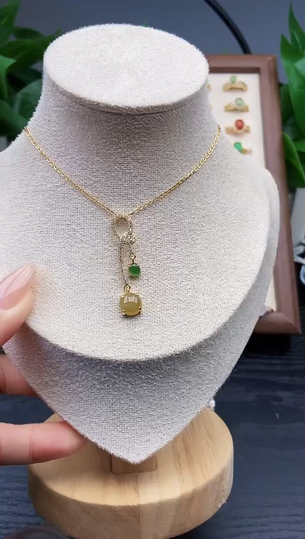 颈饰银S925镶嵌翡翠12