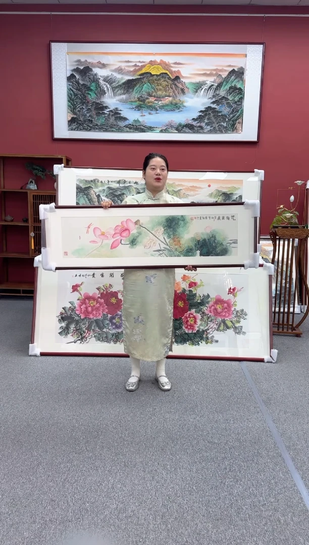 国画手绘  花开无痕 150*45
