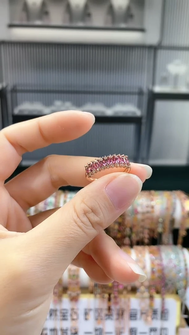 银S925镶嵌戒指碧玺66666666