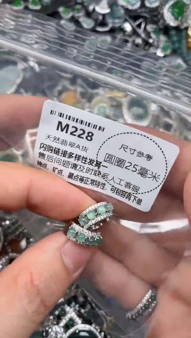 翡翠未镶嵌颈饰M228耳扣