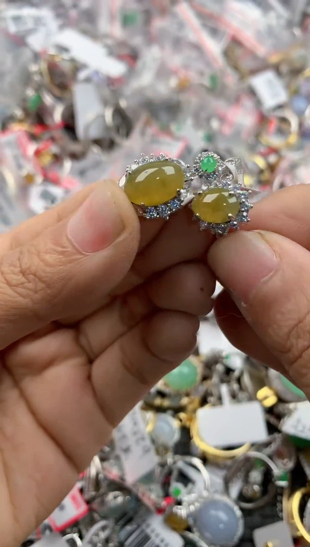 银S925镶嵌戒指翡翠777            10