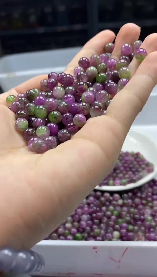 未镶嵌颈饰碧玺W1778西瓜碧玺6MM*40颗