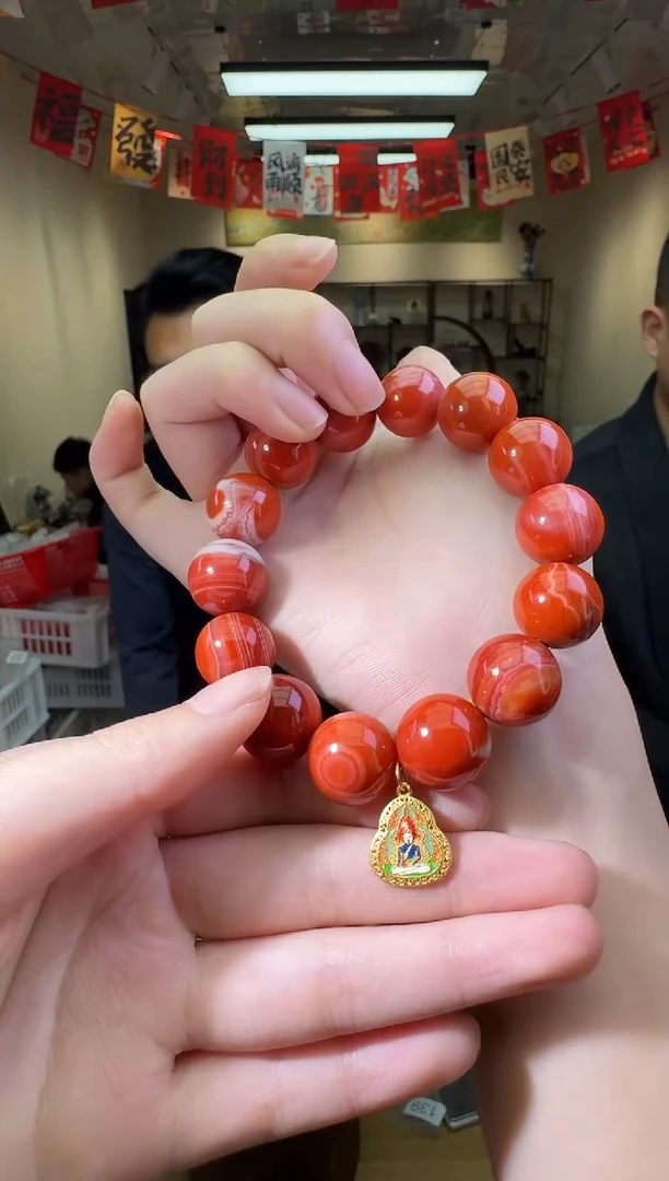 银S925镶嵌手链南红玛瑙多样性发一件 373