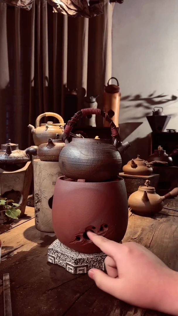 【闪购商品】壶650CC刻字提梁+太湖石莲花炉一步到位