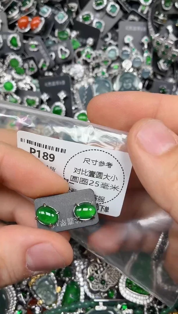 颈饰未镶嵌翡翠P189耳钉