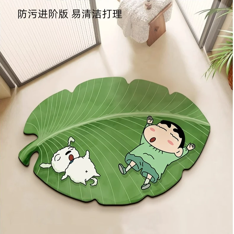 卫生间门口吸水地垫芭蕉叶硅藻泥浴室地垫淋脚垫可爱家用卧室创意