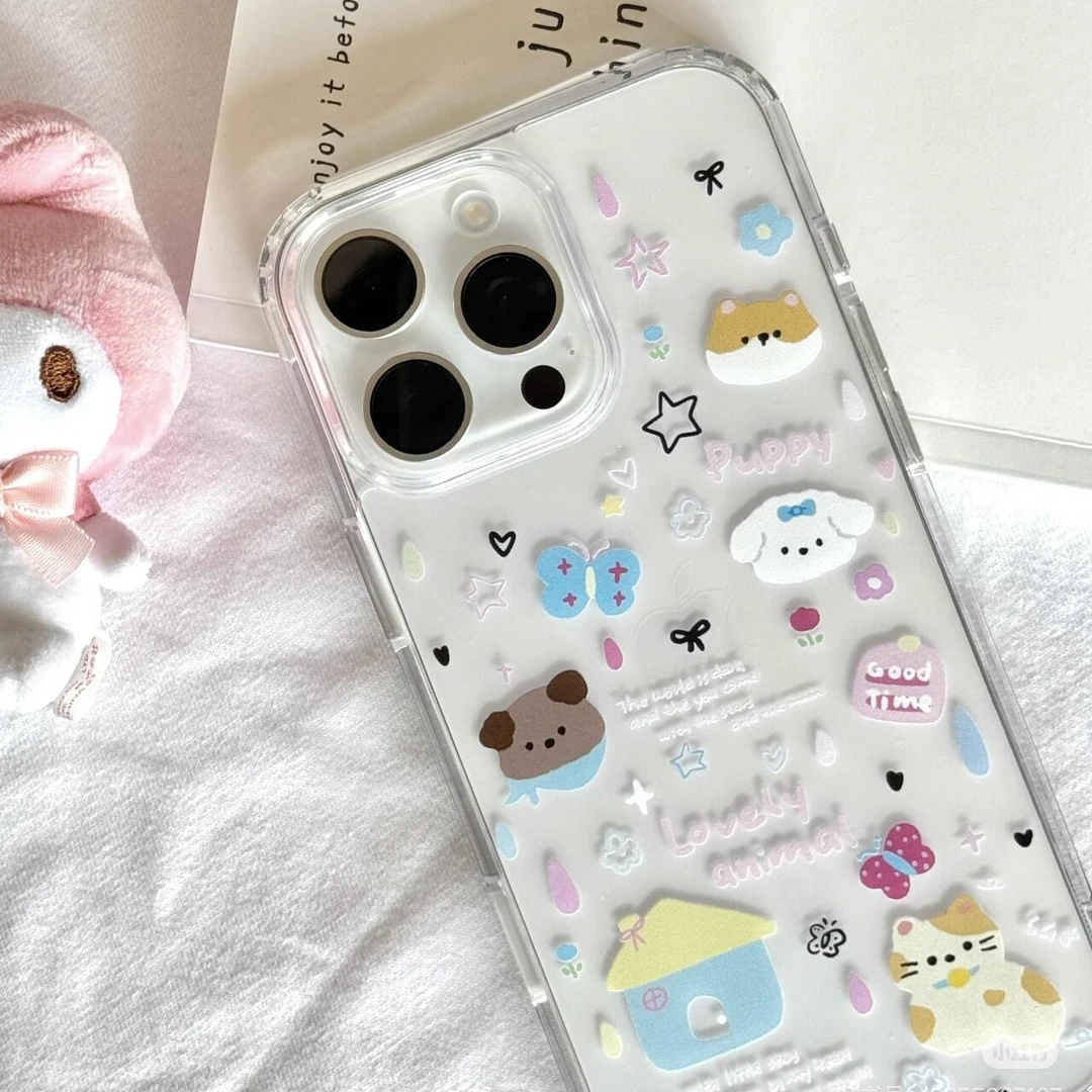 满屏动物头像适用苹果13手机壳软iphone16pro/15小米vivo华为oppo