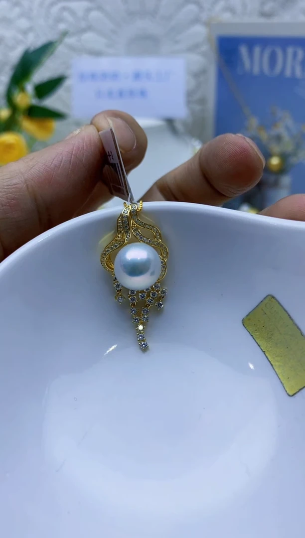 未镶嵌淡水珍珠BG珍珠吊坠赠链@@P0029