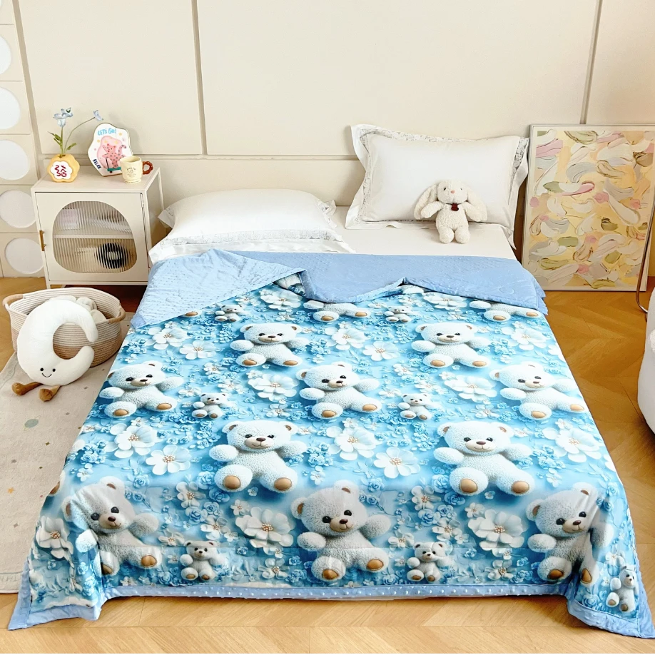 【试睡15天】25年新款高品质5D数码印花冰豆豆凉感丝夏凉被亲肤透气