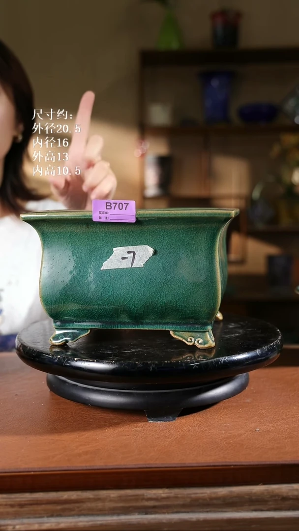 707    8寸方斗盆  盆角有裂